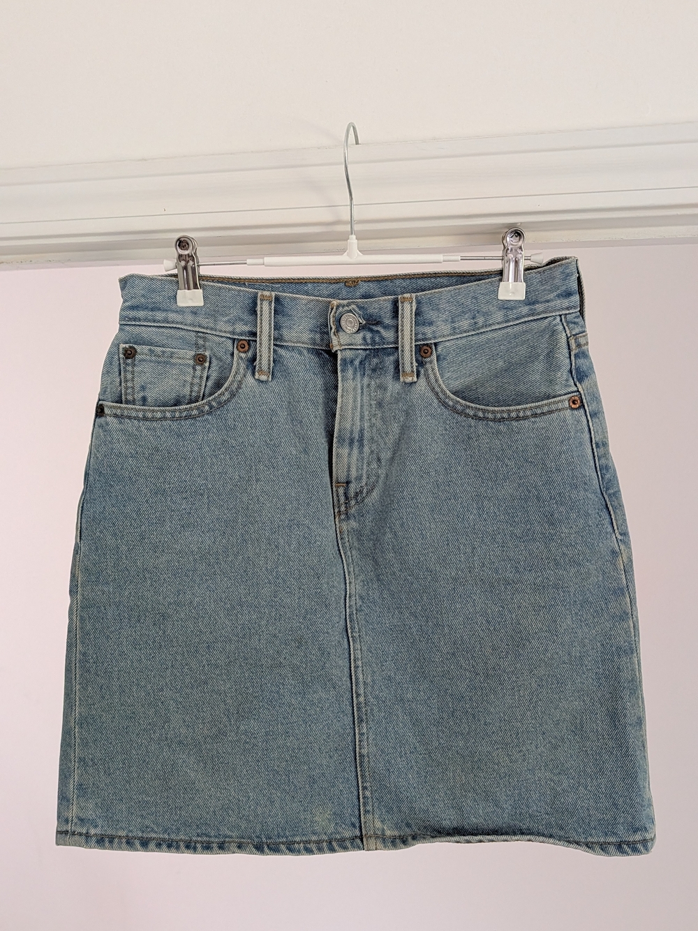 Levi's Light Blue Denim Midi Skirt